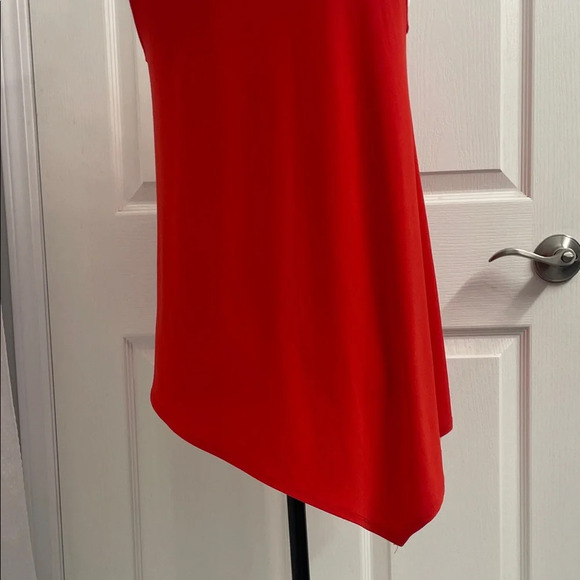 Joseph Ribkoff Vibrant Red Sleeveless Tank Tunic Top Asymmetrical hemline Sz 4 - Picture 6 of 9